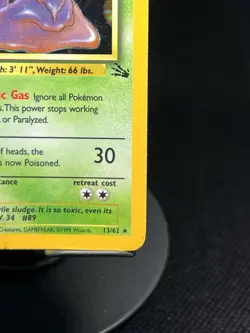 Pokemon TCG Muk 13/62 Fossil Holo Rare DMG - Image 4