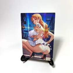 One Piece Nami Sexy Hot Anime Waifu Girl Doujin Lewd Goddess Story ACG Art Card - Image 2