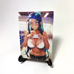 PokeGirl Nessa Sexy Hot Anime Waifu Girl Doujin Lewd Goddess Story ACG Art Card - Image 2