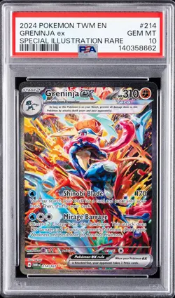 2024 POKEMON TWM EN-TWILIGHT MASQUERADE #214 GRENINJA EX PSA 10 - Image 1