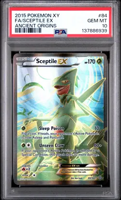 2015 POKEMON XY ANCIENT ORIGINS #84 FULL ART/SCEPTILE EX PSA 10 - Image 1