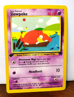 POKEMON SLOWPOKE 67/82 1ST EDITION TEAM ROCKET LP - Image 1