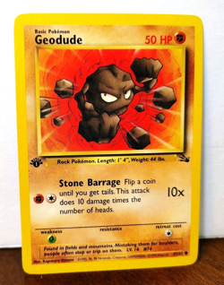 POKEMON GEODUDE 47/62 1ST EDITION FOSSIL LP - Image 1