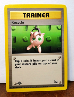 POKEMON RECYCLE 61/62 TRAINER 1ST EDITION FOSSIL LP-NM - Image 1