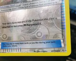 POKEMON RAYQUAZA SPIRIT LINK 87/108 REVERSE HOLO TRAINER ROARING SKIES MP-LP - Image 5