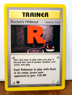 POKEMON ROCKET'S HIDEOUT 63/64 1ST EDITION TRAINER NEO REVELATION MP GENGAR - Image 1