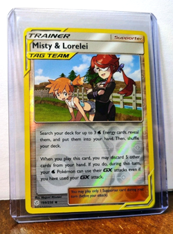 POKEMON MISTY & LORELEI 199/236 REVERSE HOLO COSMIC ECLIPSE TAG TEAM LP-NM - Image 5