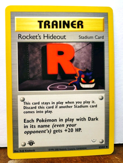 POKEMON ROCKET'S HIDEOUT 63/64 1ST EDITION TRAINER NEO REVELATION LP-NM GENGAR - Image 1