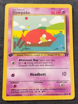 Pokemon Card - 1st Edition Slowpoke - Team Rocket Set - 67/82 - Image 1