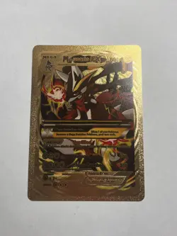 Mega M Lucario EX Hp690 Gold Foil Fan Art Display Card NM/M - Image 1