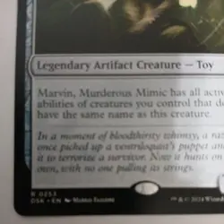 MTG Rare Marvin, Murderous Mimic Magic the Gathering Duskmourn House of Horror - Image 5