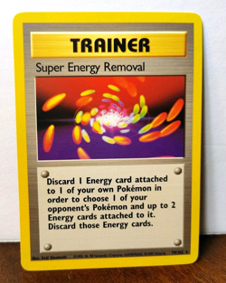 POKEMON SUPER ENERGY REMOVAL 79/102 RARE TRAINER BASE SET LP - Image 1