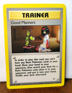 POKEMON GOOD MANNERS 111/132 TRAINER GYM HEROES LP - Image 1