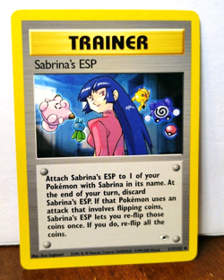 POKEMON SABRINA'S ESP 117/132 TRAINER GYM HEROES MP-LP - Image 1