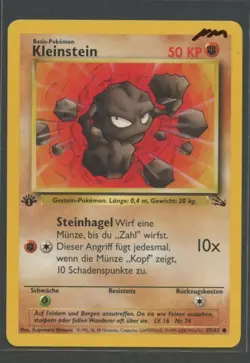 Kleinstein 1. Edition | Fossil 47/62 | Pokemon Karte Deutsch Near Mint 2000 WOTC - Image 1