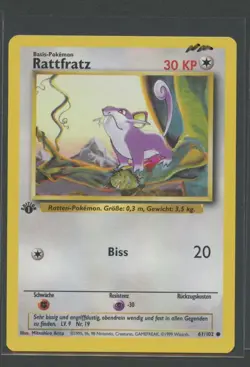 Rattfratz 1. Edition | Basis Set 61/102 | Pokemon Karte Deutsch NM Base Set 1999 - Image 1