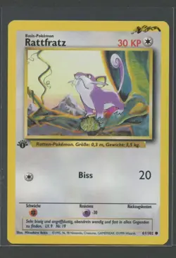 Rattfratz 1. Edition | Basis Set 61/102 | Pokemon Karte Deutsch NM Base Set 1999 - Image 3