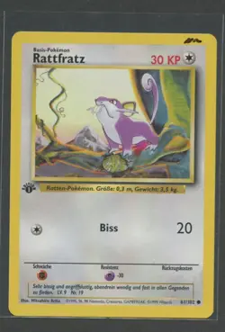 Rattfratz 1. Edition | Basis Set 61/102 | Pokemon Karte Deutsch NM Base Set 1999 - Image 5