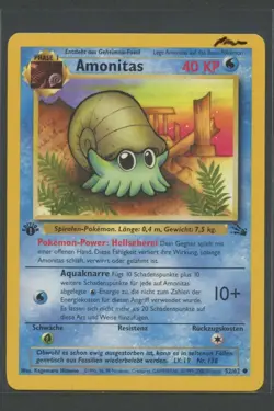 Amonitas 1. Edition | Fossil 52/62 | Pokemon Karte Deutsch Near Mint- 2000 WOTC - Image 1
