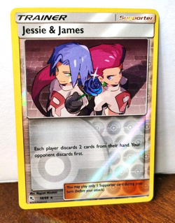 POKEMON JESSIE & JAMES 58/68 REVERSE HOLO RARE HIDDEN FATES NM NEAR MINT - Image 1
