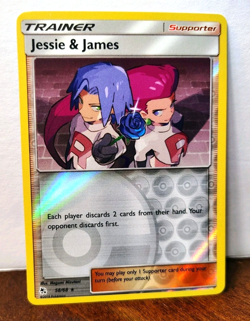 POKEMON JESSIE & JAMES 58/68 REVERSE HOLO RARE HIDDEN FATES TEAM ROCKET LP-NM - Image 1