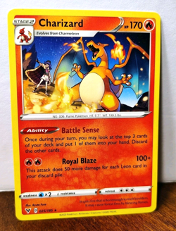 POKEMON CHARIZARD 025/185 NON-HOLO RARE VIVID VOLTAGE LP - Image 1
