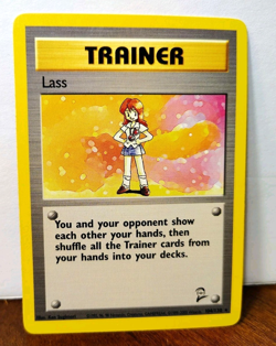 POKEMON LASS 104/130 RARE TRAINER BASE SET 2 MP-LP - Image 1