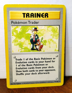 POKEMON TRADER 77/102 RARE TRAINER BASE SET SHADOWLESS HP-DMG - Image 1