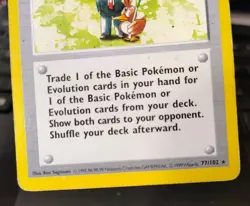 POKEMON TRADER 77/102 RARE TRAINER BASE SET SHADOWLESS HP-DMG - Image 5
