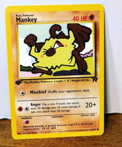 POKEMON MANKEY 61/82 1ST EDITION TEAM ROCKET LP-NM - Image 1
