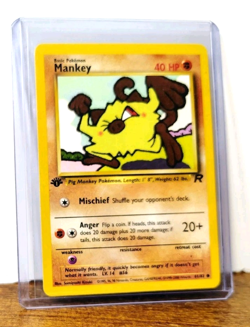 POKEMON MANKEY 61/82 1ST EDITION TEAM ROCKET LP-NM - Image 3
