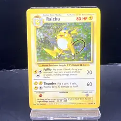 1999 Pokemon Raichu Holo Rare Pokemon Base Set 14/102 LP/NM - Image 1