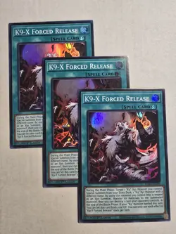 3x K9-X Forced Release 1st Edition Super Rare JUSH-EN039 Yu-Gi-Oh! - Image 1