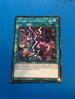 YUGIOH Secret Rare Stake Your Soul! MP24-EN142 1st Edition - Image 1