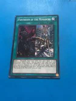 YUGIOH Super Rare Pantheism Of The Monarchs SR01-EN023 1st Edition PLAYED - Image 1