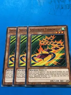 YUGIOH 3x Common Speedroid Terrortop LED8-EN009 1st Edition - Image 1