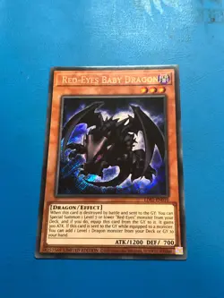 YUGIOH Secret Rare Red-Eyes Baby Dragon LDS1-EN010 1st Edition - Image 1