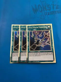 YUGIOH 3x Gold Rare Anti-Magic Arrows MAGO-EN043 1st Edition - Image 1
