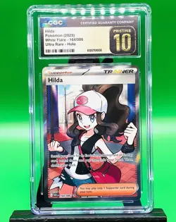 Hilda 164/086 Sv: White Flare Ultra Rare Holo CGC Pristine 10 Pokemon Card - Image 1