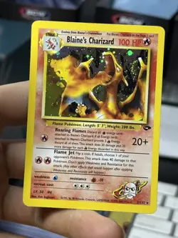 ERROR Blaine's Charizard 2/132 Gym Challenge 2000 Holo WOTC Pokemon Card TCG - Image 3