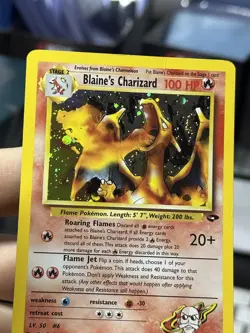 ERROR Blaine's Charizard 2/132 Gym Challenge 2000 Holo WOTC Pokemon Card TCG - Image 5