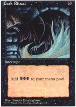 MTG Dark Ritual, Fourth Edition, Heavily Played, English - Image 1