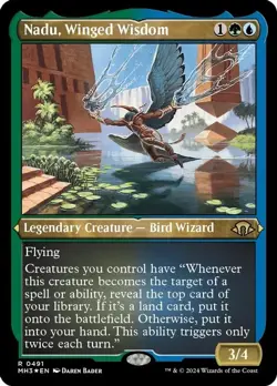 Magic: The Gathering Nadu, Winged Wisdom 491 Rare Foil Etched NM MH3 - Image 1