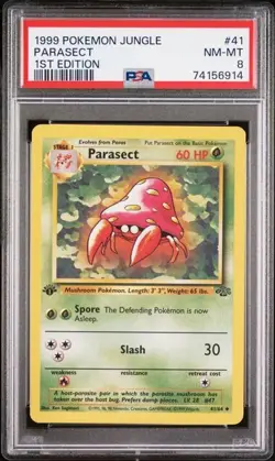 1999 Pokemon Jungle 1st Edition Parasect 41/64 PSA 8 NM-MT - Image 1