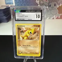 CGC 10 GEM MINT 2003 Pokemon EX Sandstorm Sandshrew eReader 75/100 - Image 1