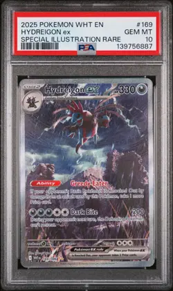 PSA 10 GEM Mint Hydreigon ex 169 Special Illustration Rare - Pokemon WHT SV10.5 - Image 1