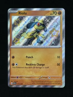 Riolu 173/091 SV: Paldean Fates Shiny Rare Holo NM Pokemon Card - Image 1
