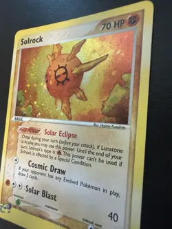 Pokemon TCG Solrock 13/100 Holo Rare Vintage EX Sandstorm SWIRL! LP! - Image 1