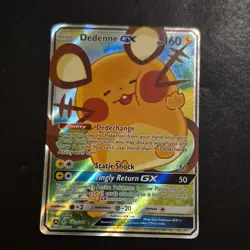 Pokemon Dedenne GX Full Art Holo Rare 195a/214 Pokemon TCG English Card Stock - Image 1