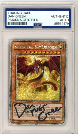 PSA Signed Dan Green Yu-Gi-Oh! TCG Slifer the Sky Dragon (Platinum Secret Rare) - Image 1
